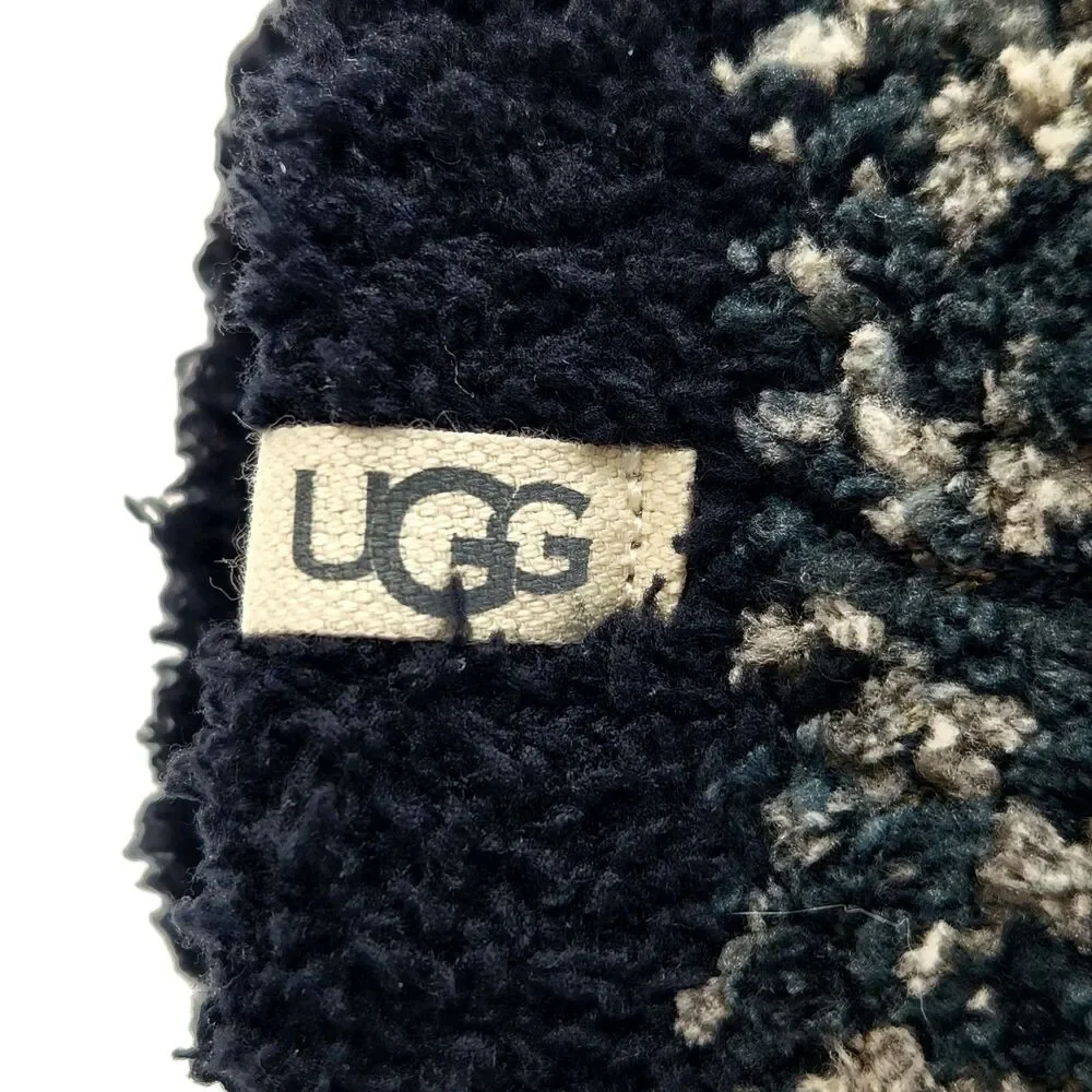 UGG Cozy Chenille Socks Crew Cut Black Grey Womens OS Soft Confetti Lounging NWT